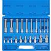 NEIKO XZN 10057A - Set di punte quadrate triple, 20 pezzi, set di chiavi a bussola scanalate, set di chiavi a bussola extra lunghe da 10,2 cm, da 4 mm a 18 mm, 12 punti, antimanomissione, punta a
