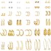 JSTHHTT 36 Paia Orecchini Pendenti Vintage Etnici Orecchini Donna Oro Placcato Boho Dichiarazione Anallergici Set Piercing Orecchio Festa di Compleanno Gioielli Regalo