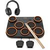 gear4music VISIONPAD-9 Batteria Elettronica Tamburo 7 Pad Mesh e Pedali Kick/Hi-Hat | Ideale per la Pratica a Domicilio, Pad Sensibili al Tocco, Pedali Kick e Hi-Hat, MIDI USB-C, Cuffie Incluse