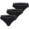 Fila Perizoma Donna Cotone, Set da 3, Nero N (XL)