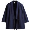 Seidarise Kimono da uomo, abbigliamento tradizionale giapponese, cardigan da uomo, giacca noragi, cappotto yukata haori, Navy, Large