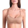 LORMAR Reggiseno Senza Ferretto in Microfibra Active 1433 Effetto Seta, Coppe Supersoft Invisibili, Spalline Incrociabili - Golden Skin, 2B