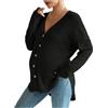 ThiCc Giacca premaman da donna, con scollo a V, maniche lunghe, oversize, maglia a coste, maglione per gravidanza, morbido, confortevole, casual, abbottonatura frontale, top per allattamento e uso