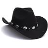 Freefire Cappello da cowboy e cowgirl nero per donna e uomo, stile western, tesa larga, in feltro