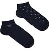 Emporio Armani CALZINI UOMO ALLOVER EAGLE 2-PACK INTERNO BLU TU, Blu, Taglia unica