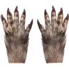 XGOPTS Guanti da Lupo Mannaro Insanguinati, Zampa di Bestia, Artiglio Peloso per Cosplay, Festa, Costume, Teatro, Palcoscenico, Mostro, Pasqua - Grigio, 12.7 x