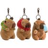 Neikafan Portachiavi Capibara Cute 3 Pezzi Soffice Portachiavi Capy Kawaii | Keychain Capibara Gadget Portachiavis per Zaino, Regalo di Compleanno, Natalizio Portachiavis Capibar Cute Keychain