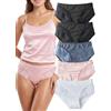 Hialegion Slip Donna Pizzo Intimo Patchwork Pizzo Senza Cuciture per Mutandine Donna Seta Lucida Mutandine Femminili Multipack S