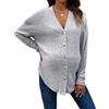 ThiCc Giacca premaman da donna, con scollo a V, maniche lunghe, oversize, maglia a coste, maglione per gravidanza, morbido, confortevole, casual, abbottonatura frontale, top per allattamento e uso