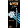 BIC Velocity Roller Ball Retractable Gel Pen, Black Ink, Medium, Dozen
