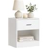 Relaxdays comodino con cassetto e vano aperto, 41x39x28 cm, bianco