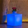 Tekcnoplast Lampada Cubo In Resina Quadrato H40 Luce Azzurra 40x40Cm