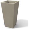 Kloris Vaso moderno in resina rettangolare H 65 tortora modello Egizio