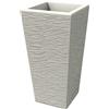 Kloris Vaso moderno in resina rettangolare H 65 bianco finitura rustica modello Egizio