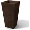 Kloris Vaso moderno in resina rettangolare H 65 bronzo finitura rustica modello Egizio