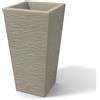 Kloris Vaso moderno in resina rettangolare H 90 tortora finitura rustica modello Egizio