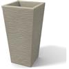 Kloris Vaso moderno in resina rettangolare H 65 tortora finitura rustica modello Egizio