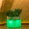 Tekcnoplast Vaso Cube In Resina Quadrato H40 Lampada Verde 40x40Cm