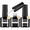 AIMEILI Colla Gel Top Coat Dehydrator Unghie 3 x 8ml Nail Glue Gel x Nail Prep e Top Coat Semipermanente Colla per Unghie Finte UV Nail Art Manicure