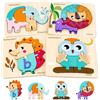 Beberolen Puzzle Legno per Bambini, Giocattoli Educativi Risveglio Montessori, Puzzle Animali 3D con Cornice, Regalo Compleanno Pasqua Halloween Natale Ragazzi Ragazze 1 2 3+ Anni
