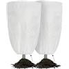 Velway Cappuccio Protezione Piante 120×180 cm 80 g/m² Copertura Antigelo in Tessuto Non Tessuto con Cerniera e Coulisse, Protezione Invernale Riutilizzabile Contro Freddo, Vento e Neve, 2 Pezzi