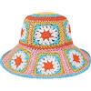 Voilipex Cappello da Sole in Paglia, Pieghevole, a Tesa Larga, Cappello Estivo da Spiaggia all'Uncinetto, Cappello da Donna, Rosa, Taglia Unica