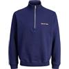 JACK & JONES Felpa con Mezza Cerniera, Mezza Zip, Ocean Cavern, M