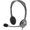 Logitech H110 Auricolare Cablato A Padiglione Ufficio Grigio, Grigio scuro - 981-000271