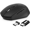 ATLANTIS MOUSE ATLANTIS P009-M7030-G WIRELESS USB-C Ottico 4 tasti 800/1200/1600 dpi 2x mini ricevitore nano size USB+USB-C nero P009-M70 - P009-M7030-G