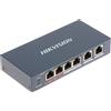 HIKVISION SWITCH HIKVISION L2, Unmanaged, 4 10/100M RJ45 PoE ports, 2 10/100M RJ45 uplink ports, 802.3af/at/bt, port 1 support Hi-PoE 60w - DS-3E0106HP-E