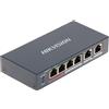 HIKVISION SWITCH HIKVISION L2, Unmanaged, 4 10/100M RJ45 PoE ports, 2 10/100M RJ45 uplink port, 802.3af/at, PoE power budget 35W DS-3E0106 - DS-3E0106P-E/M