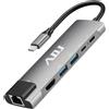 ADJ PROGETTI DOCKING TYPE C MULTIPORT 6IN1 USB3.0*2+HDMI*1+RJ45+USBC PD+DATA - 143-00028