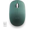 NGS MOUSE WIRELESS 2.4 GHZ,CON ROTELLA, SILENZIOSO, USB NANO, VERDE - FOGPROGREEN