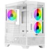 NUWO CASE MATX-TOWER NO PSU FLOW FH100 3FAN ARGB F&S GLASS - CS0324JP-FH100
