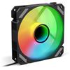 SHARKOON VENTOLA SHARK MIRROR PWM RGB REVERSE 120x120x25MM BLACK - SHARKMIRREVBLK