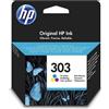 HP 303 TRI-COLOR (T6N01AE) - CARTUCCIA ORIGINALE HPT6N01AE - HPT6N01AE