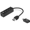 CONCEPTRONIC HUBBIES04B - HUB USB-A 4-PT USB-A 3.0 (ADATT. USB-C INCLUSO) CONHUBBIES04B - CONHUBBIES04B