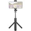 HUIOP Mini bastone per selfie estensibile a 5 sezioni integrato con treppiede da tavolo con telecomando BT compatibile con smartphone Huawei per fotografia di selfie ritratto, foto di gruppo,