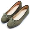 AFEETSING Ballerine da Donna a Punta Rotonda con Fiocco Comodo e Elegante Scarpe da Ginnastica per Le Donne, Colore: Verde Oliva., 38 EU