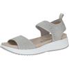 CAPRICE Sandali bassi da donna a infilare con dettagli glitter, Grigio (Lt Grey Knit), 37 EU