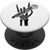 Lobro Design Scheletro mano segno rock microfono heavy metal cantante PopSockets PopGrip Adesivo