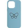 Tiny Meaning Studio Custodia per iPhone 14 Pro Max Simbolo minimalista della natura della farfalla disegnata a mano blu cielo