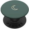 Tiny Meaning Studio Spazio minimalista disegnato a mano verde della luna crescente fumosa della giada PopSockets PopGrip Adesivo