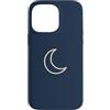 Tiny Meaning Studio Custodia per iPhone 14 Pro Max Spazio minimalista disegnato a mano mezzanotte blu navy luna mezzanotte