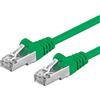 PremiumCord Cavo Patch CAT 6a S/FTP, 10Gbit/s, Cavo Ethernet, LAN, RJ45 Connettori, Flessibile e Robusto, AWG 26/7, Conduttori 100% CU, Verde, 0,5 m