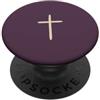 Tiny Meaning Studio Fede minimalista della croce cristiana disegnata a mano viola prugna profonda PopSockets PopGrip Adesivo