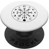 Pagan Norse Mythology Ancient Nordic Sym Vegvisir - Bussola vichinga con rune norrene, fasi lunari, Wiccan PopSockets PopGrip Adesivo
