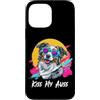 Retro Vintage Aussie Mom Gifts T Shirts Custodia per iPhone 13 Pro Max Kiss My Auss 80s 90s Blue Merle Australian Shepherd Lover