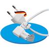 Sonero® Euro-Cavo di alimentazione, cavo di alimentazione per elettrodomestici, spina Euro a presa IEC 90° C7, 1,50 m, bianco