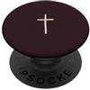 Tiny Meaning Studio Plum Noir - Croce cristiana disegnata a mano con fede minimalista PopSockets PopGrip Adesivo